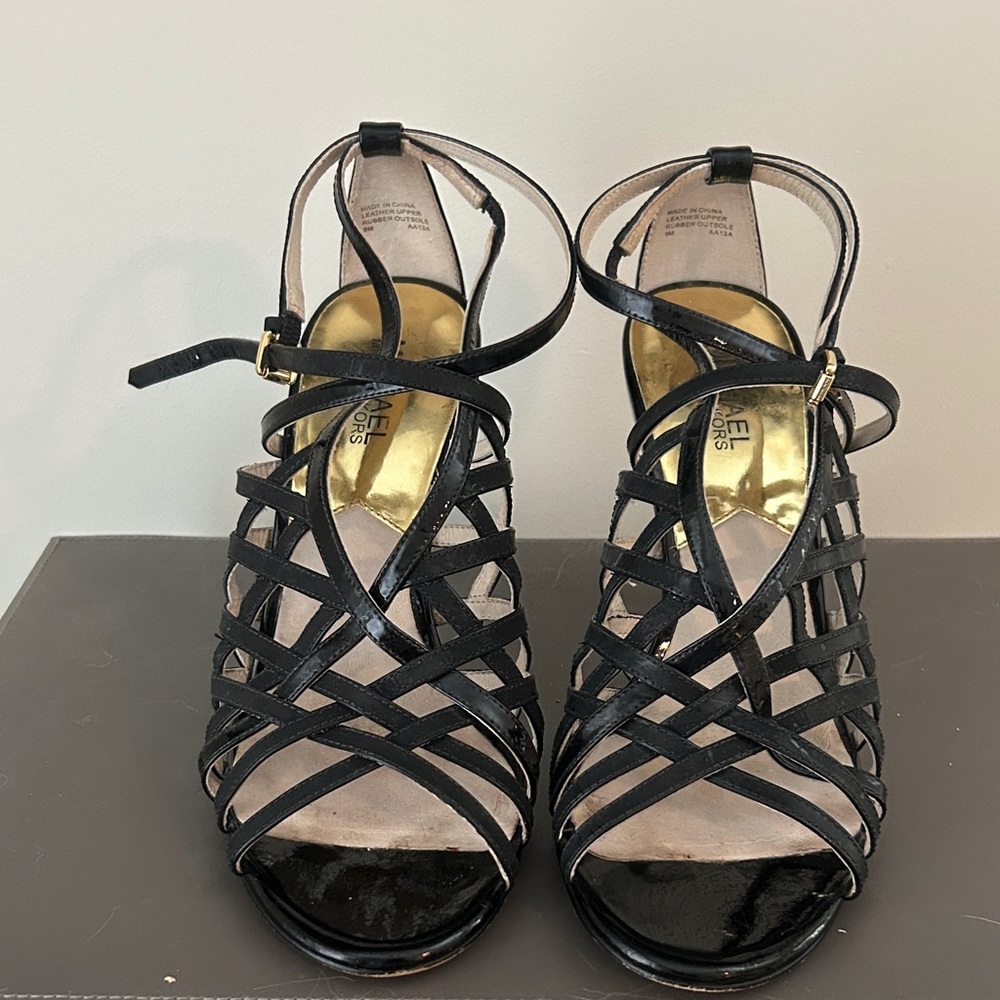 Michael Kors Black Strappy Heeled Sandals